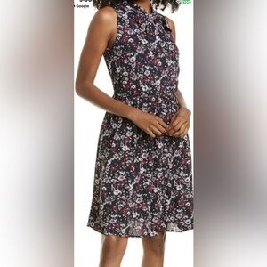 EUC Brooks Brothers Dress Sz 4 Blue Floral Lined